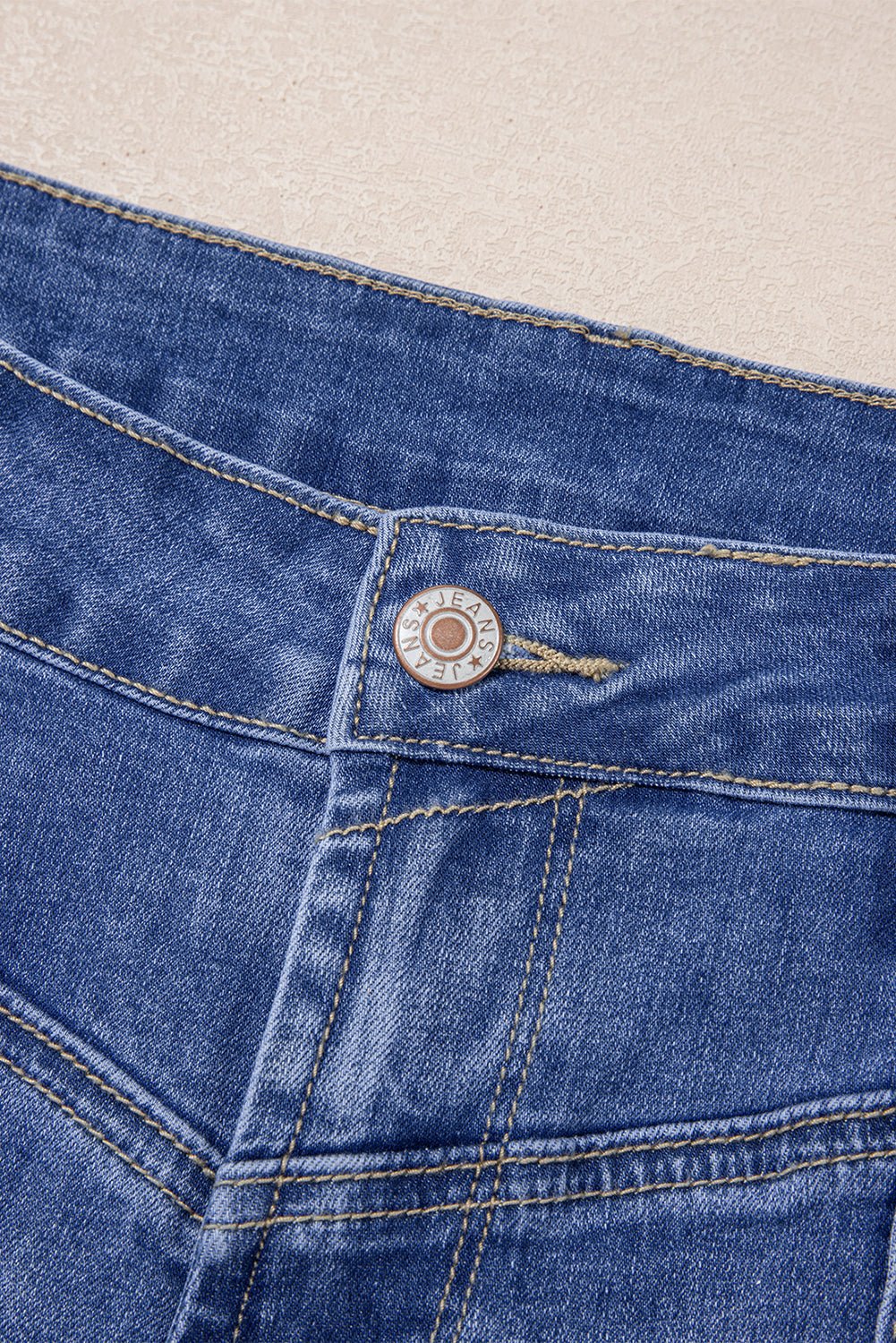 Crowned Energy CO. Beau Blue / 4 / 75%Cotton+23%Polyester+2%Elastane Dear-Lover Dropshipping Bottoms/Jeans Beau Blue Tailored Center Seam Detail Straight Loose High Rise Jeans