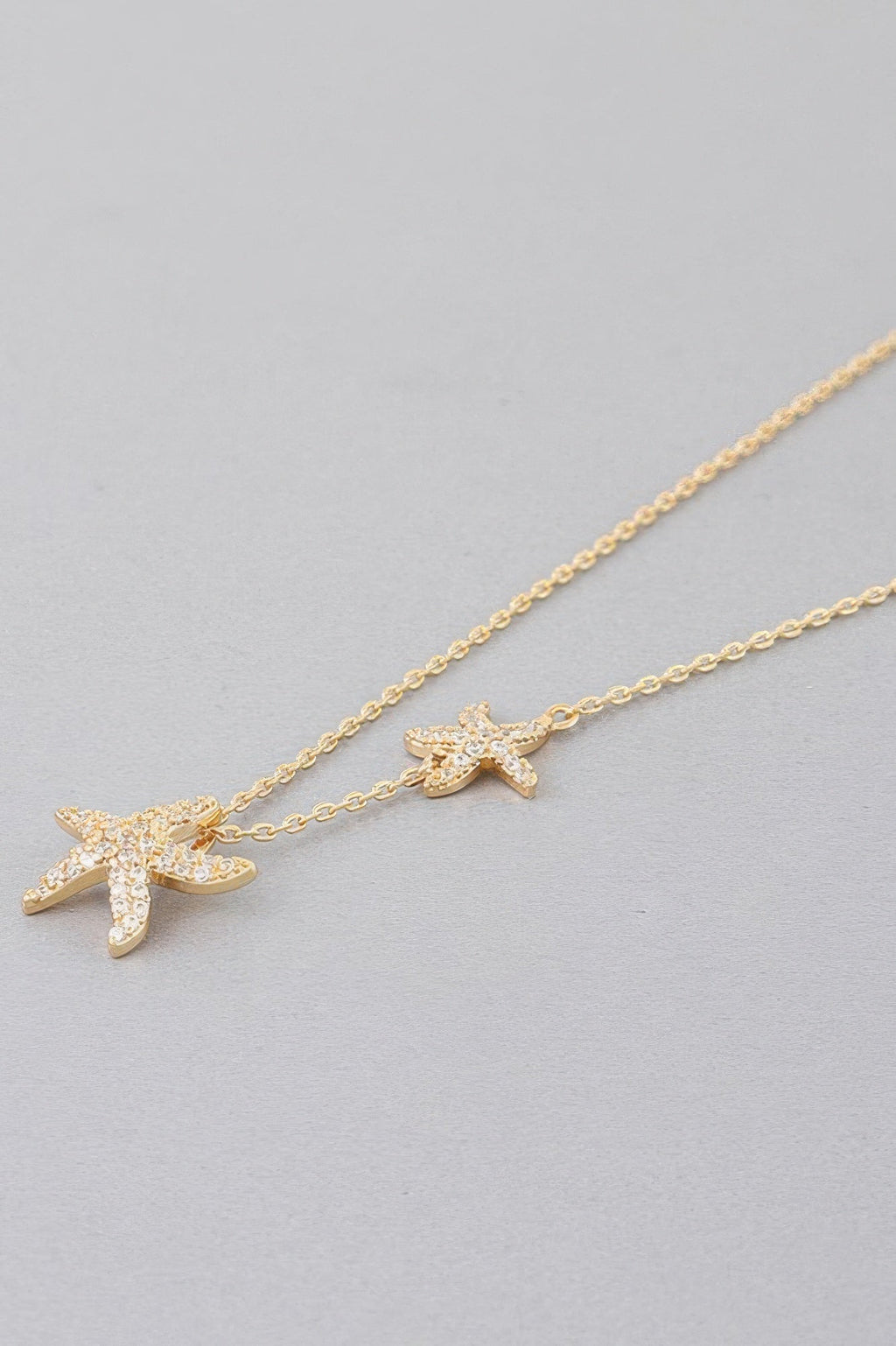 Crowned Energy CO. Gold Clear CCWHOLESALECLOTHING Necklaces Bejeweled Starfish Necklace