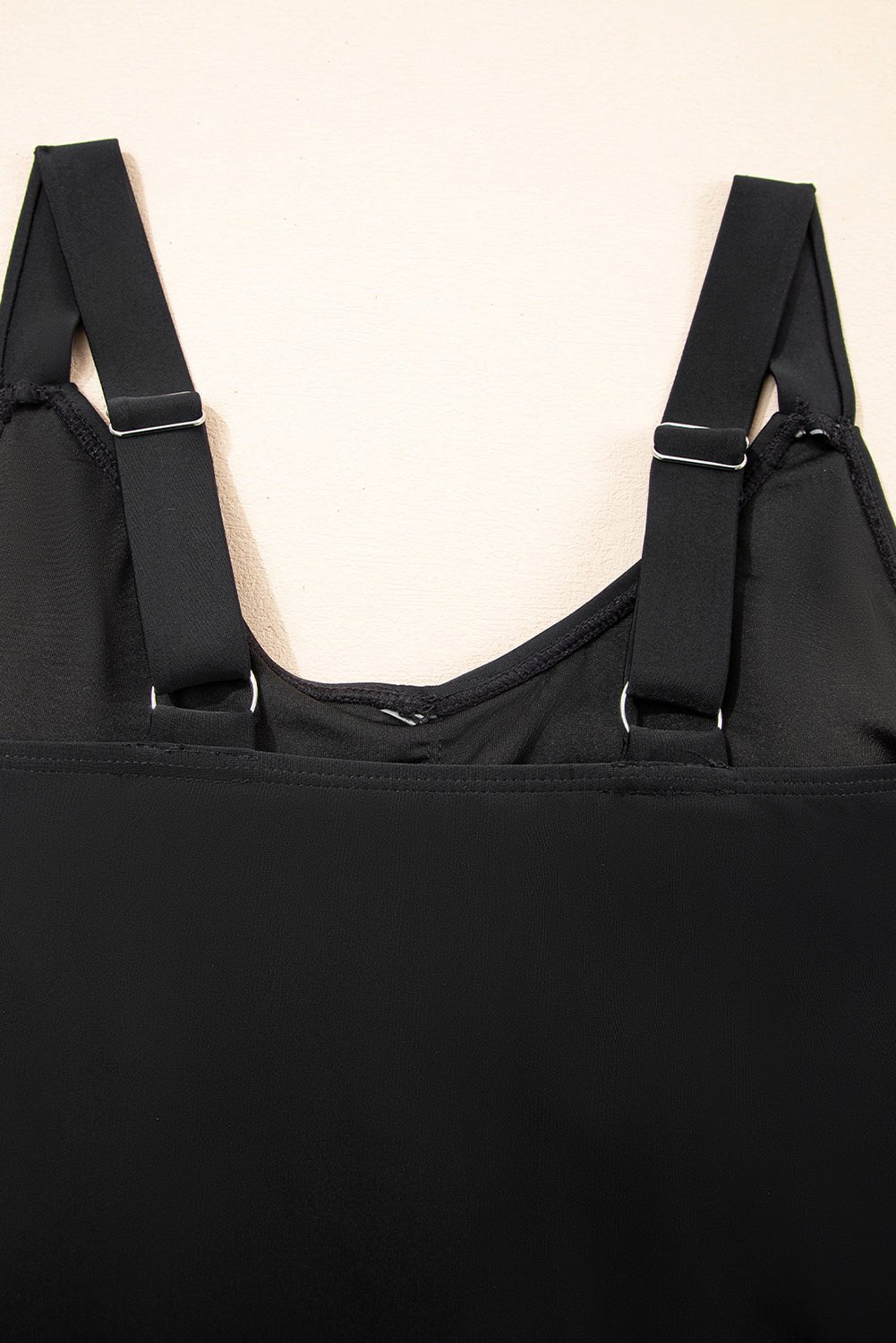 Black Adjustable Straps Cutout Ruched Knot Slit One Piece Swim Dress - Crowned Energy CO.