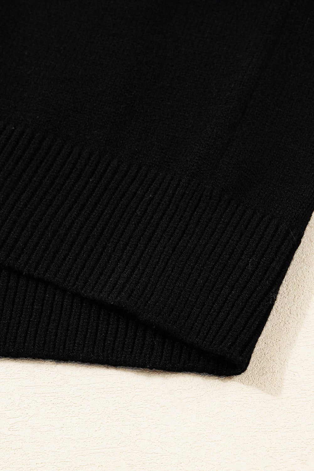 Black Colorblock Crew Neck Drop Shoulder Sweater - Crowned Energy CO.