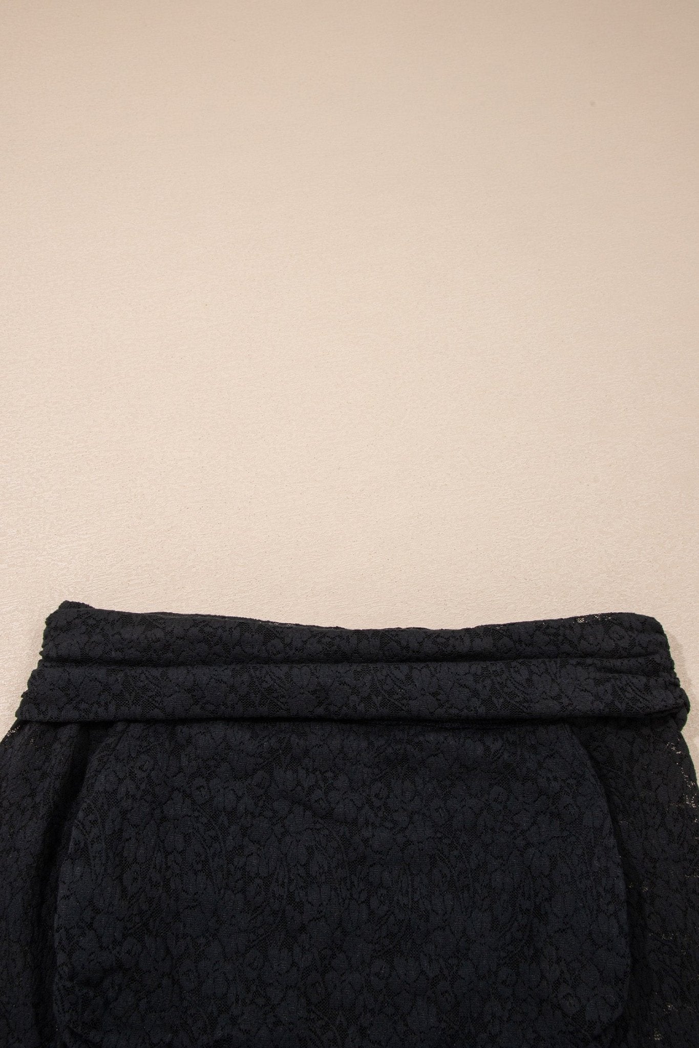 Black Floral Lace Off - shoulder Long Sleeve Slim Top - Crowned Energy CO.