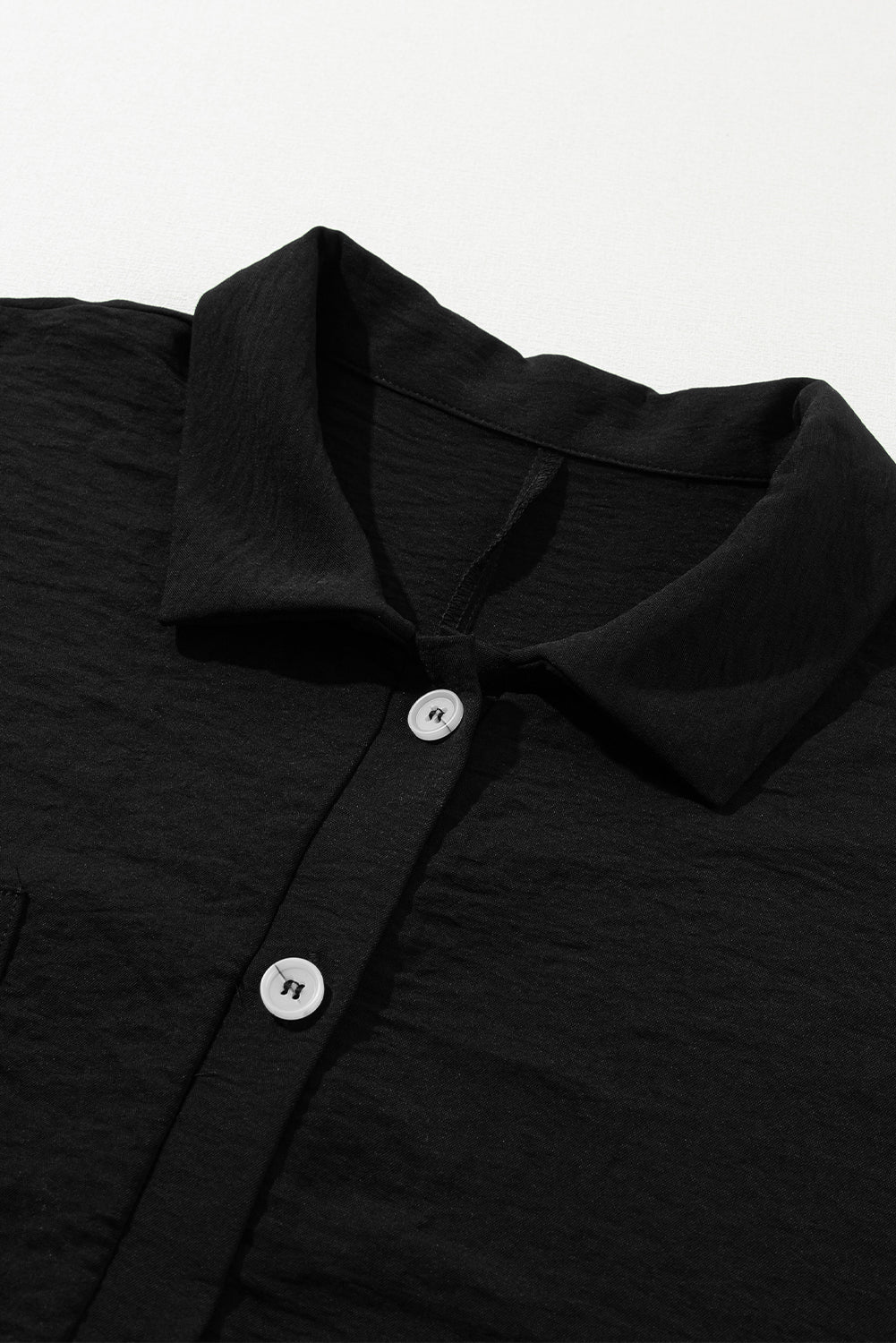 Crowned Energy CO. Black / S / 100%Polyester Dear-Lover Dropshipping Bottoms/Jumpsuits & Rompers Black Half Button Collared Loose Romper