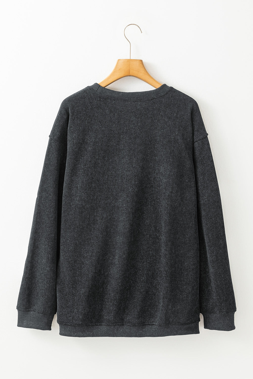 Crowned Energy CO. Black / S / 100%Polyester Dear-Lover Dropshipping Graphic/Graphic Sweatshirts Black Halloween Ghost Corded Crew Neck Loose Sweatshirt