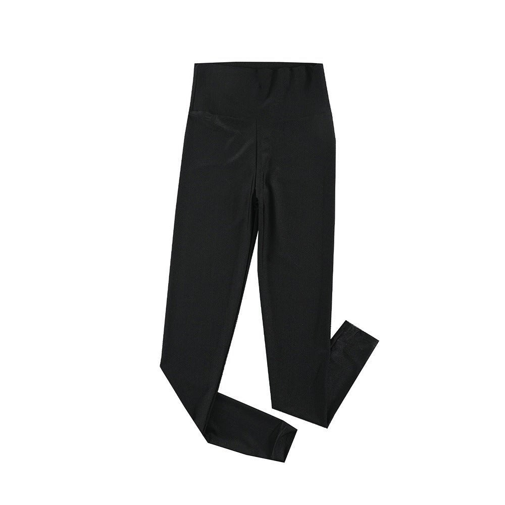 Black High Waist Stretch Slim Sports Leggings - Crowned Energy CO.