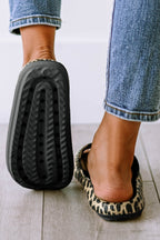 Crowned Energy CO. Black / 36 Dear-Lover Dropshipping Shoes & Bags/Slippers Black Print Thick Sole Slip On Slippers