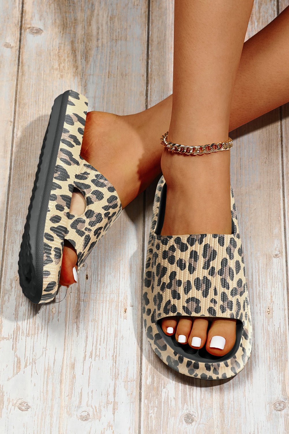 Crowned Energy CO. Black / 36 Dear-Lover Dropshipping Shoes & Bags/Slippers Black Print Thick Sole Slip On Slippers