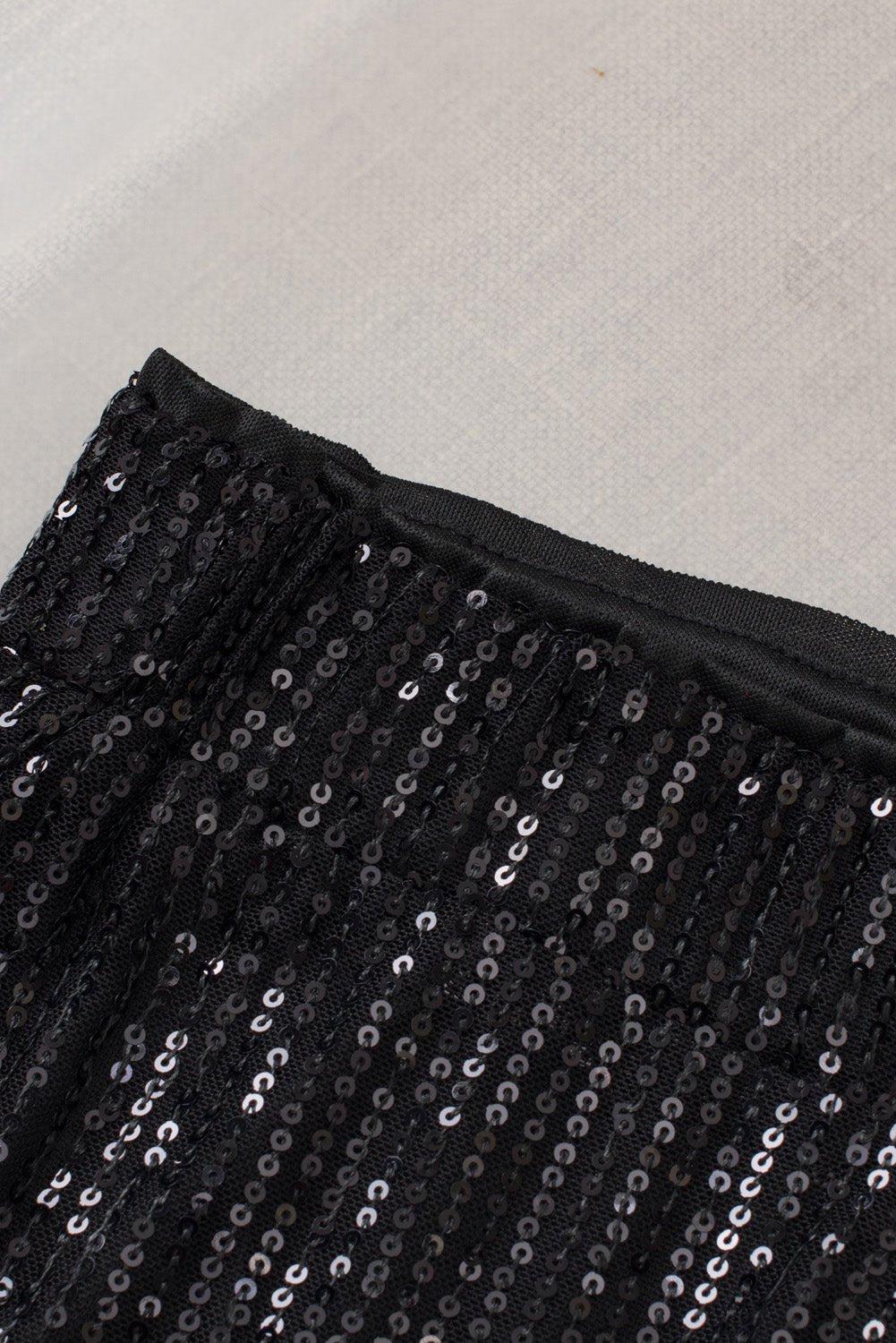 Black Sequin Wide Leg Pants - Crowned Energy CO.