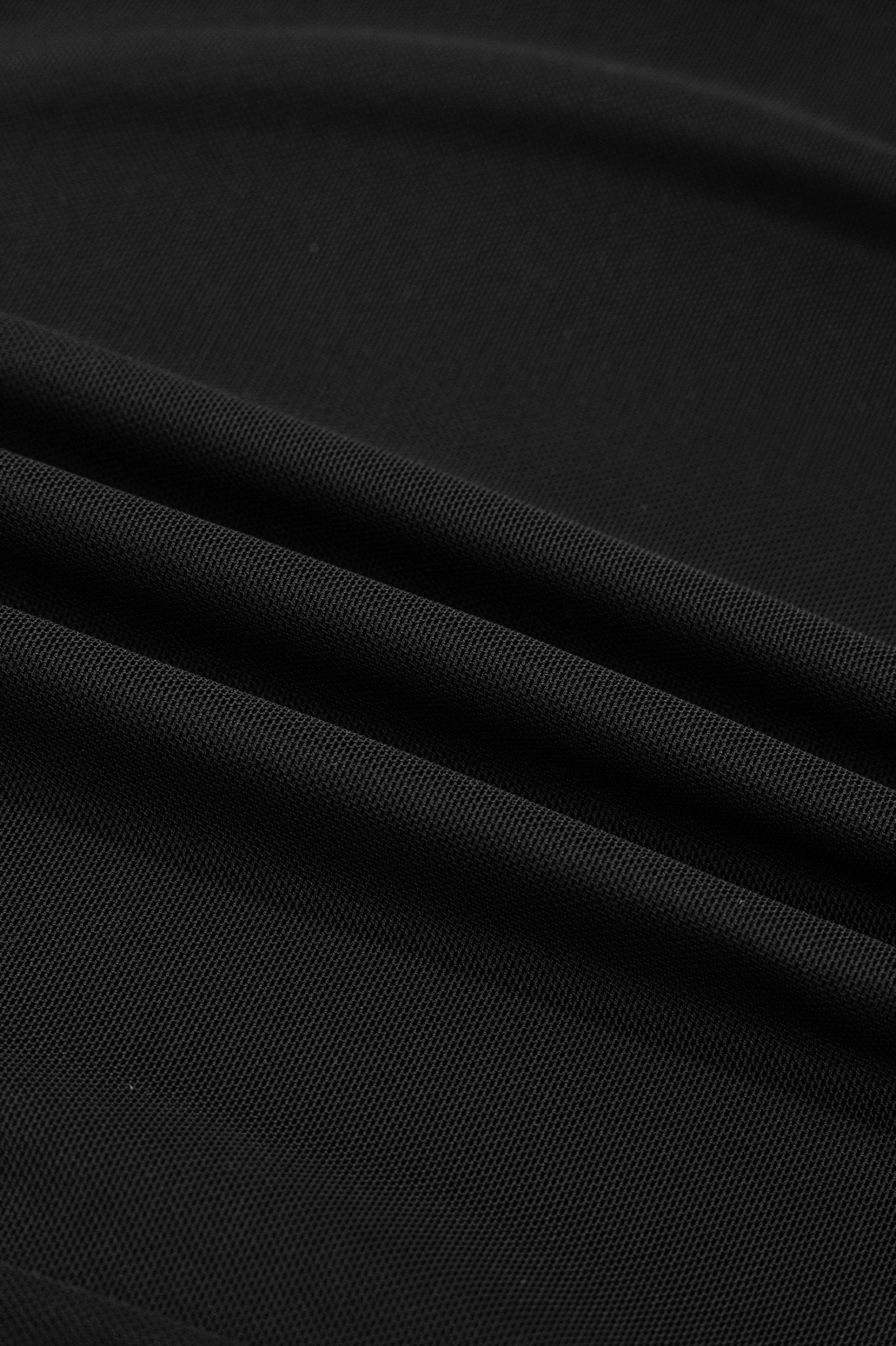 Black Sheer Mesh Patchwork High Neck Long Sleeve Top - Crowned Energy CO.