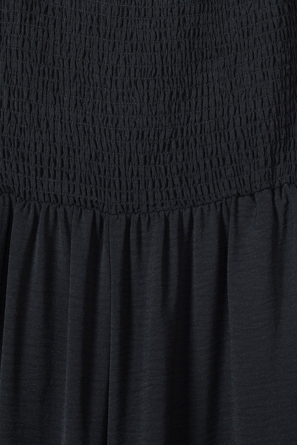 Crowned Energy CO. Black / S / 100%Polyester Dear-Lover Dropshipping Bottoms/Jumpsuits & Rompers Black Smocked Sleeveless Wide Leg Jumpsuit with Pockets