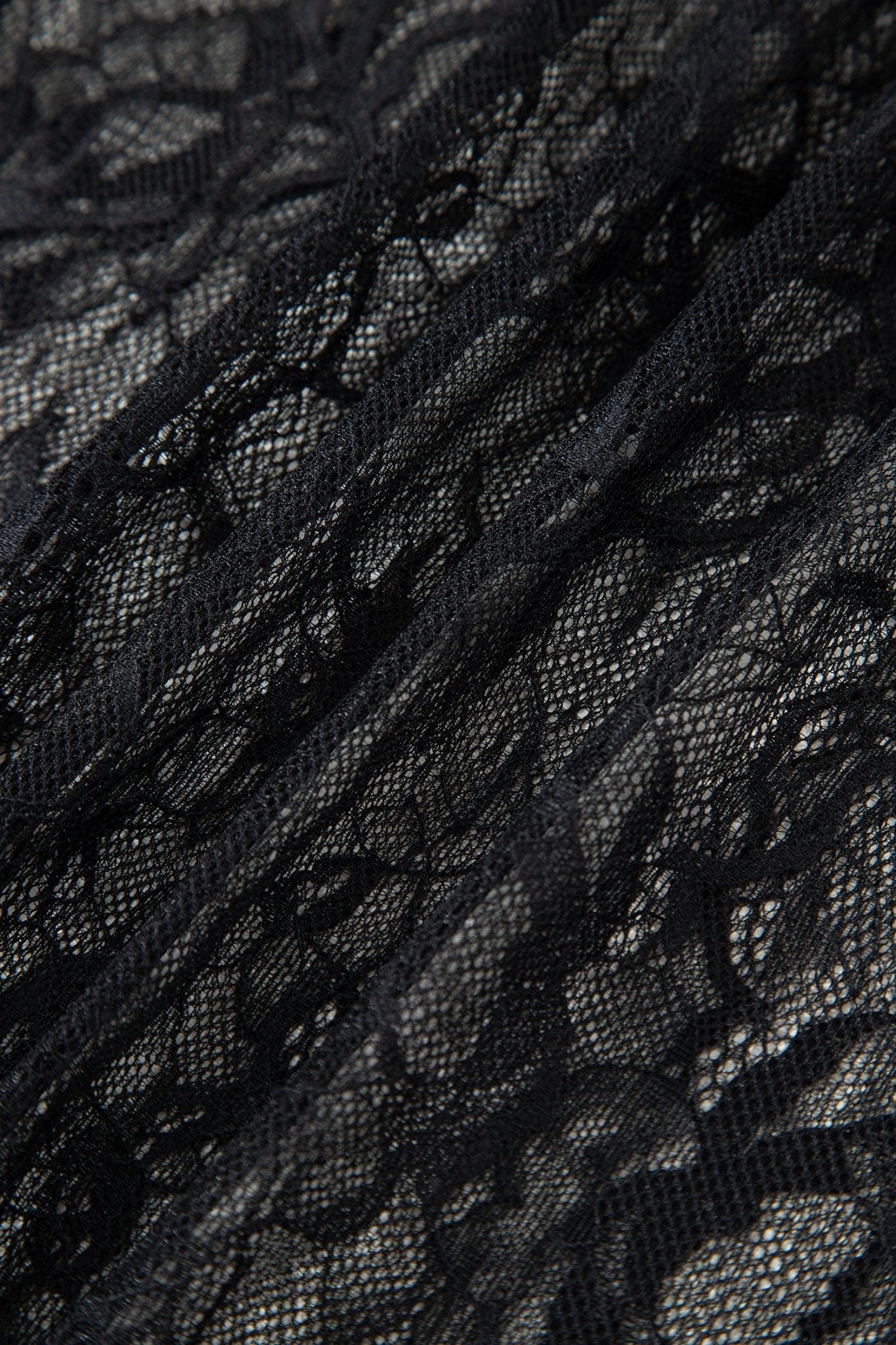 Black Solid Color Sleeveless Sheer Floral Lace Patchwork Long Dress - Crowned Energy CO.
