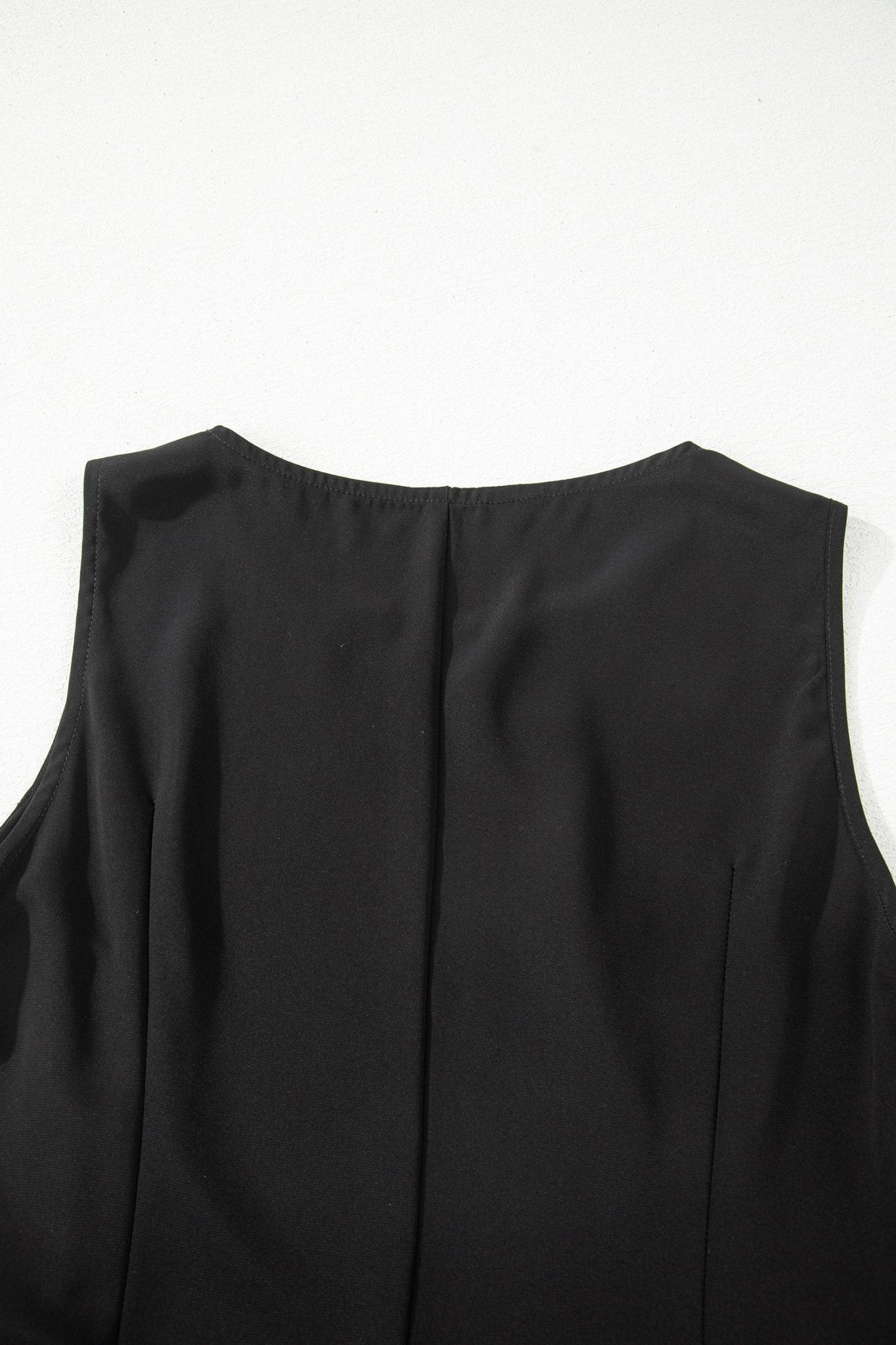 Black Solid Color Sleeveless Sheer Floral Lace Patchwork Long Dress - Crowned Energy CO.