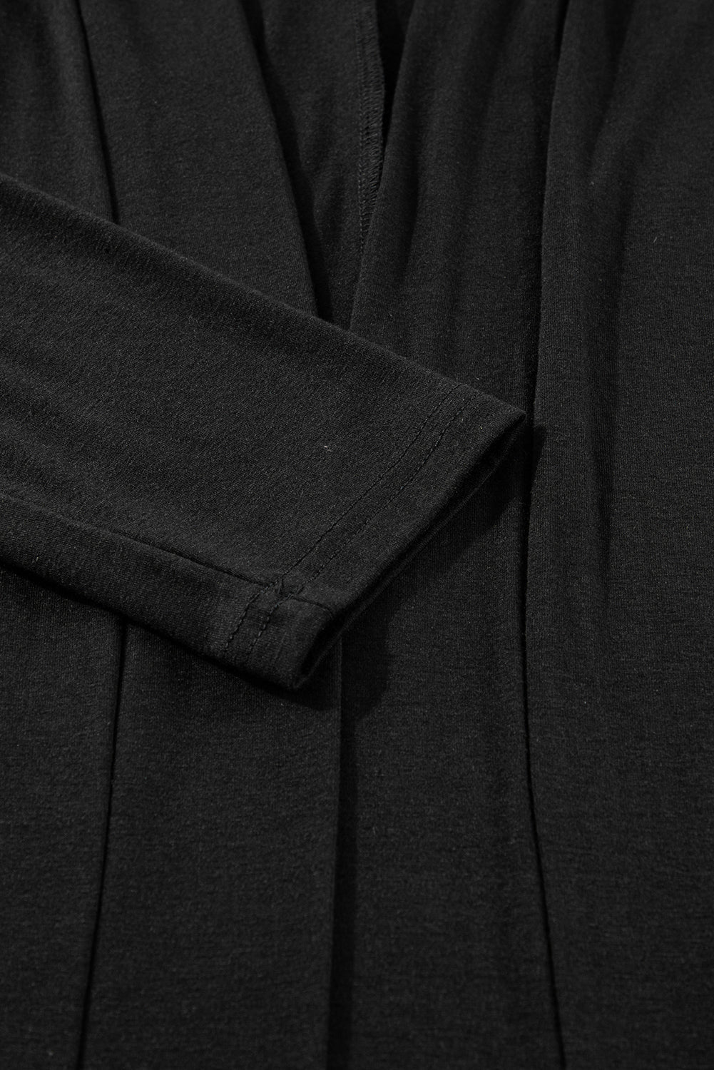Black Split Long Cardigan and Skinny Pants Lounge Set - Crowned Energy CO.
