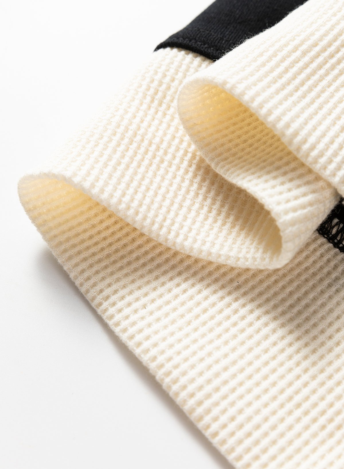 Crowned Energy CO. Black / S / 65%Polyester+35%Cotton Dear-Lover Dropshipping Tops/Sweatshirts & Hoodies Black Waffle Contrast Knit Color Block Patchwork Button Front Oversize Hoodie