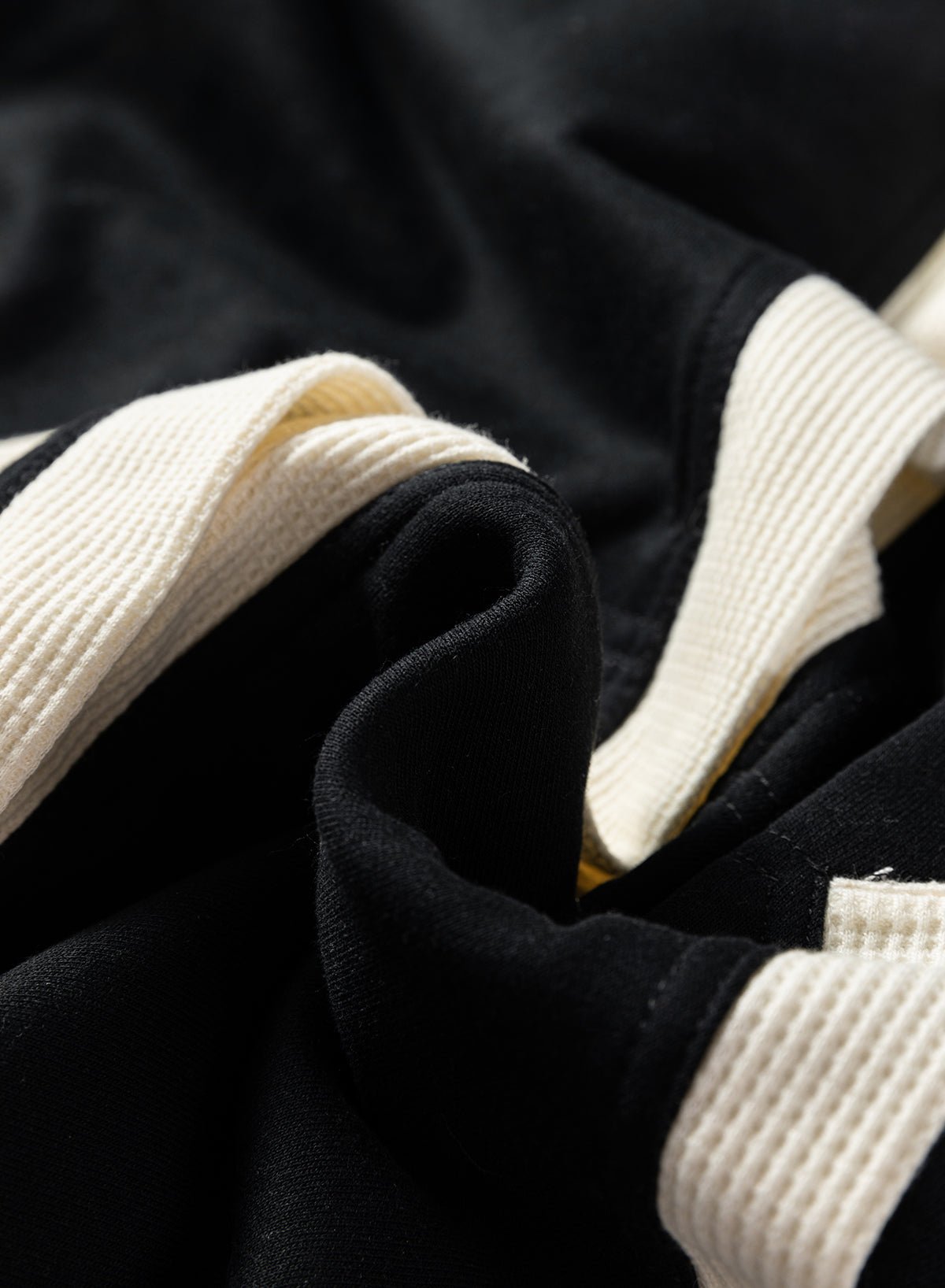 Crowned Energy CO. Black / S / 65%Polyester+35%Cotton Dear-Lover Dropshipping Tops/Sweatshirts & Hoodies Black Waffle Contrast Knit Color Block Patchwork Button Front Oversize Hoodie