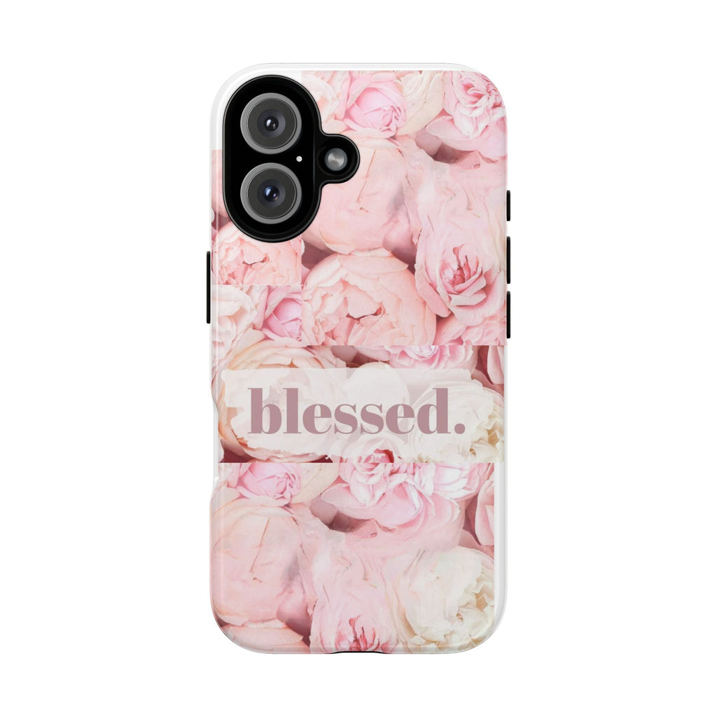 Crowned Energy CO. iPhone 16 / Glossy Printify Phone Case Blessed Floral iPhone Phone Case – Cute Inspirational Cover