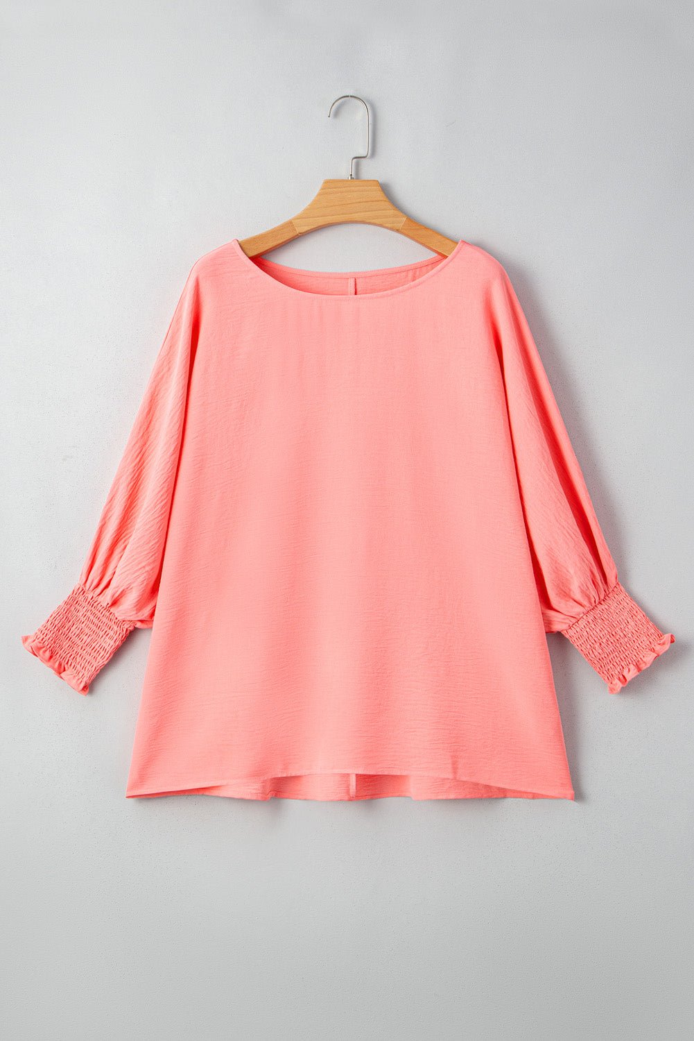 Crowned Energy CO. Blossom / 1X / 100%Polyester Dear-Lover Dropshipping Plus Size/Plus Size Tops/Plus Size Blouses & Shirts Blossom Shirred Cuffs Half Sleeve Plus Size Textured Blouse