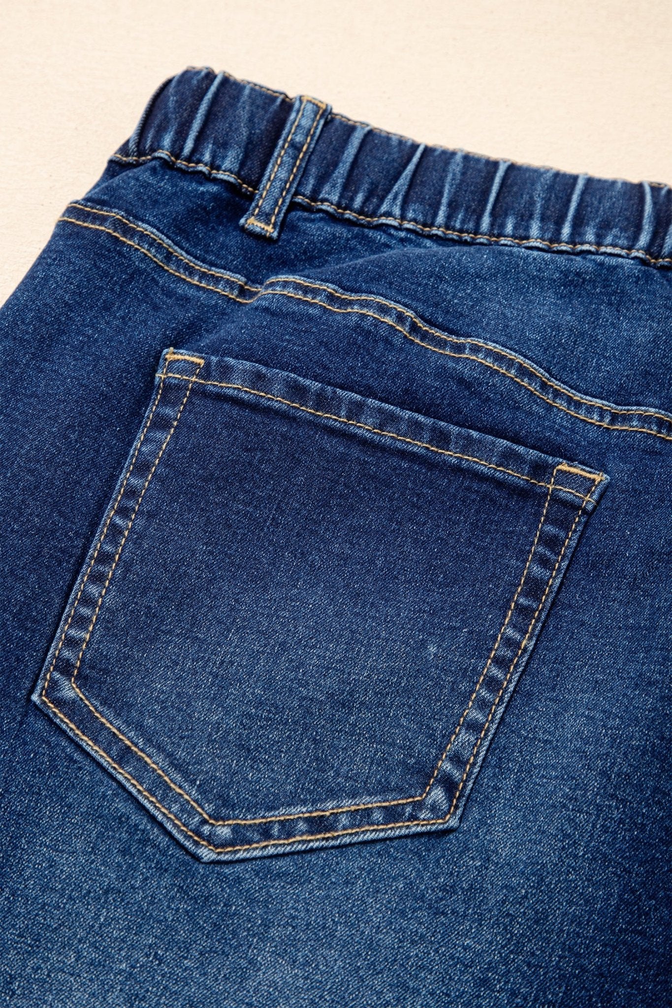 Blue Acid Wash Contrast Lace - up Plus Size Jeans - Crowned Energy CO.