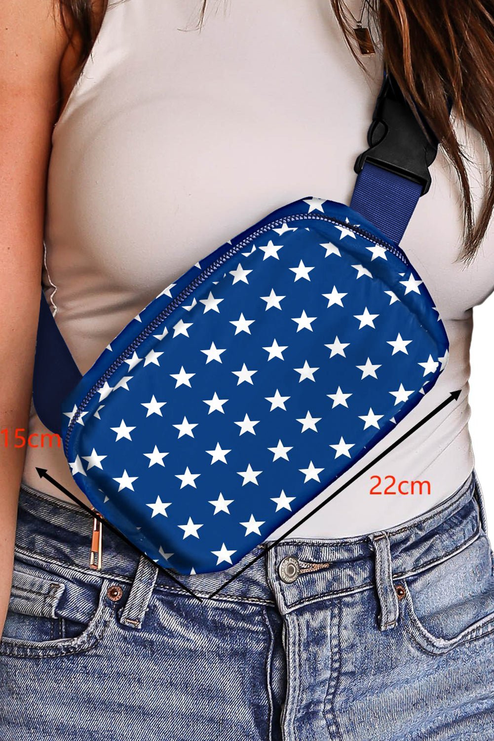 Bluing Independent Day Flag Star Printed Crossbody Bag - Crowned Energy CO.