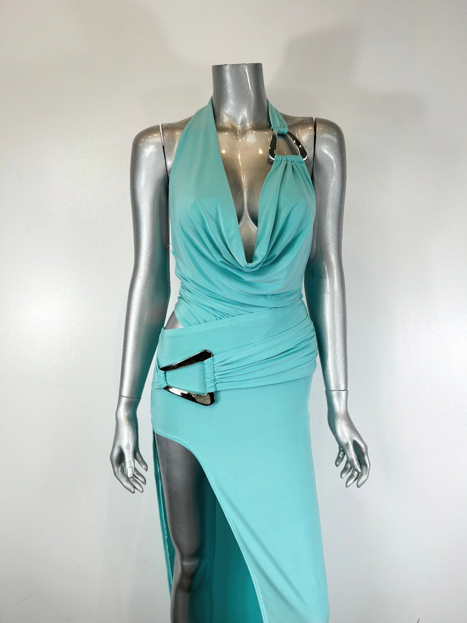 Body Suit Skirt Set Halter Neck Tie - Crowned Energy CO.