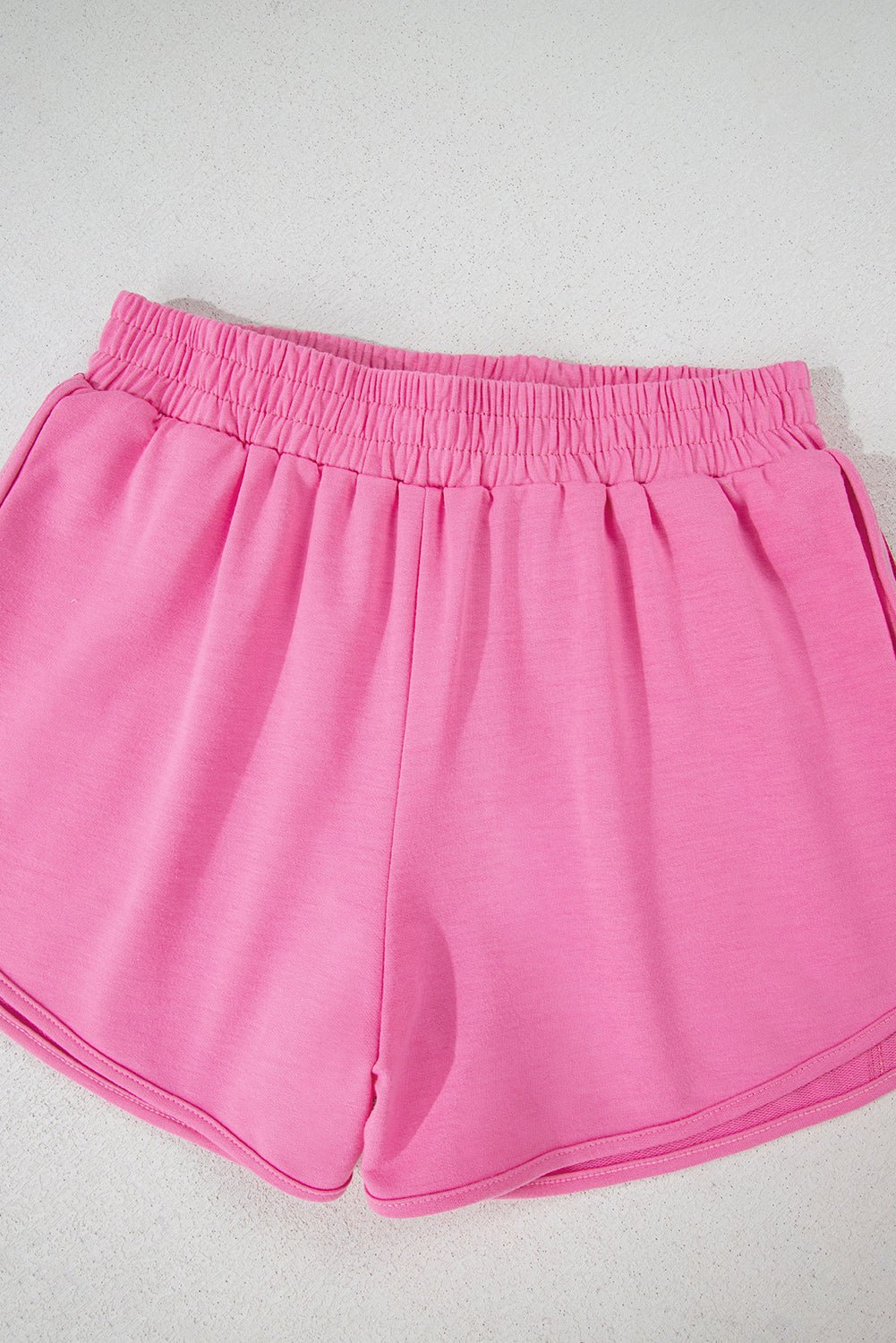 Bonbon Color Block Stripes Elastic High Waist Active Shorts - Crowned Energy CO.