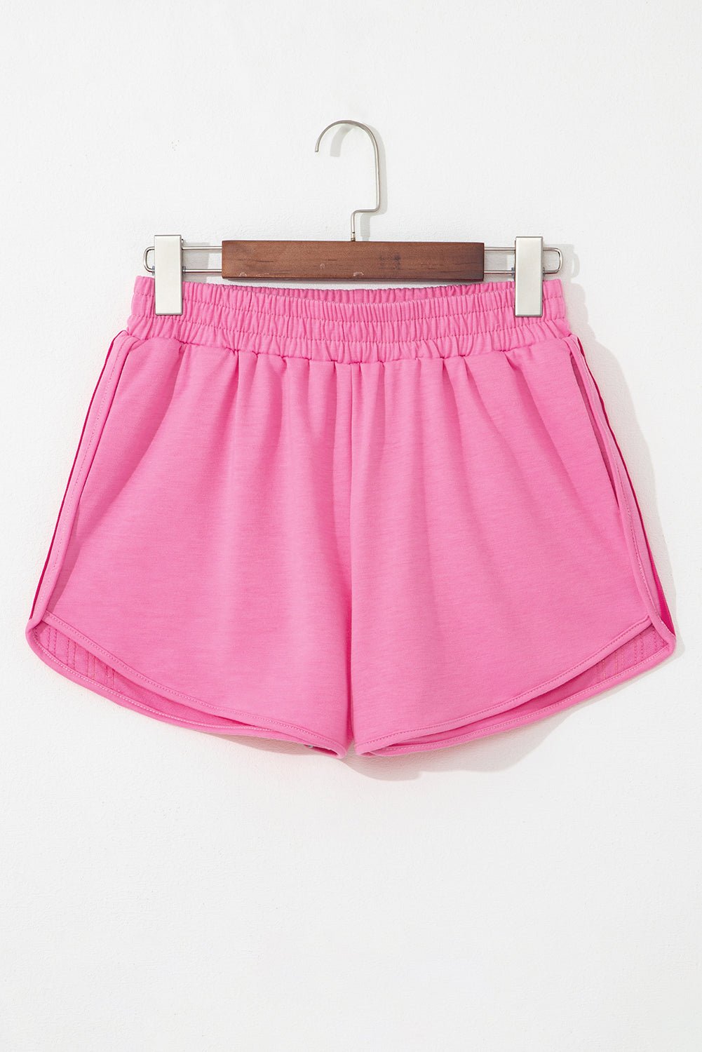 Bonbon Color Block Stripes Elastic High Waist Active Shorts - Crowned Energy CO.