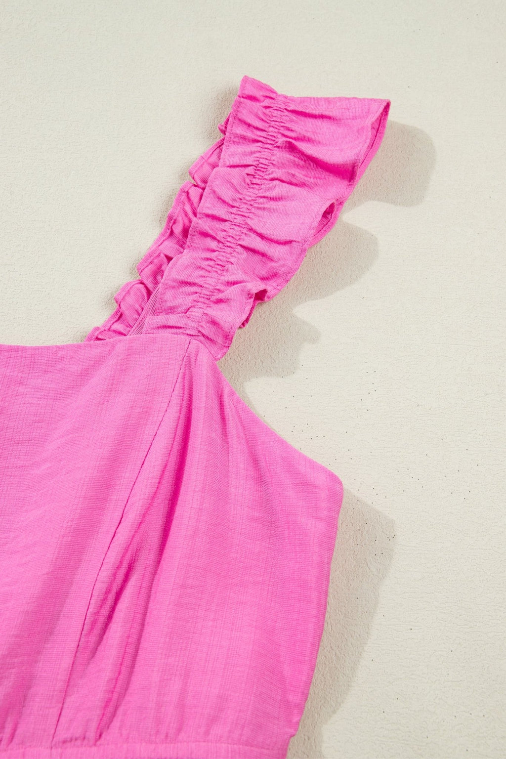Bonbon Solid Color Ruffle Trim High Waist Sleeveless Maxi Dress - Crowned Energy CO.