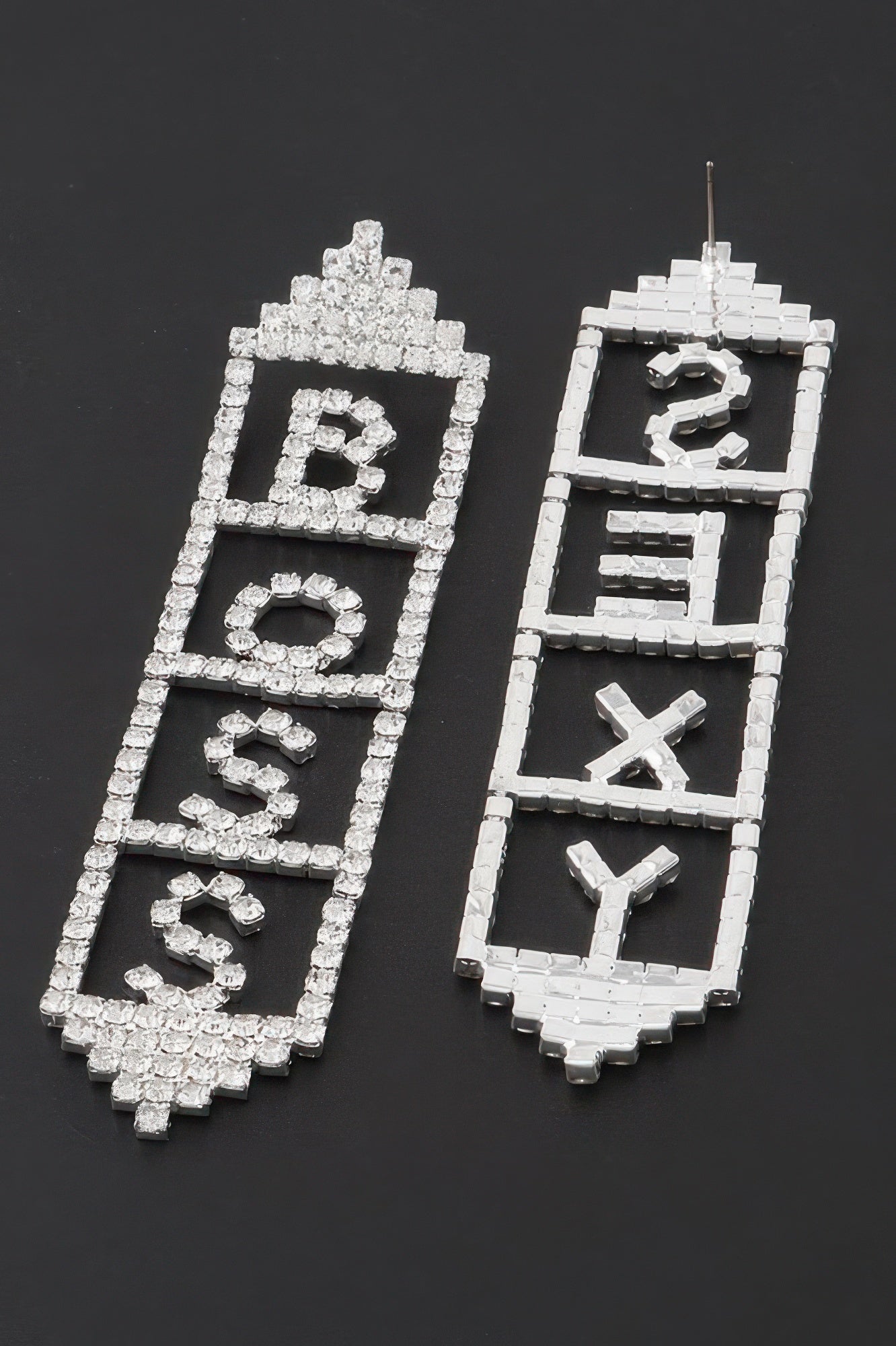 Boss Rhinestone Drop Earrings - Crowned Energy CO.