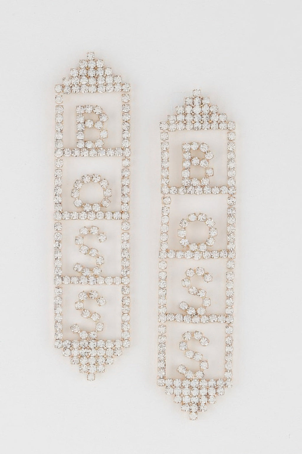 Boss Rhinestone Drop Earrings - Crowned Energy CO.