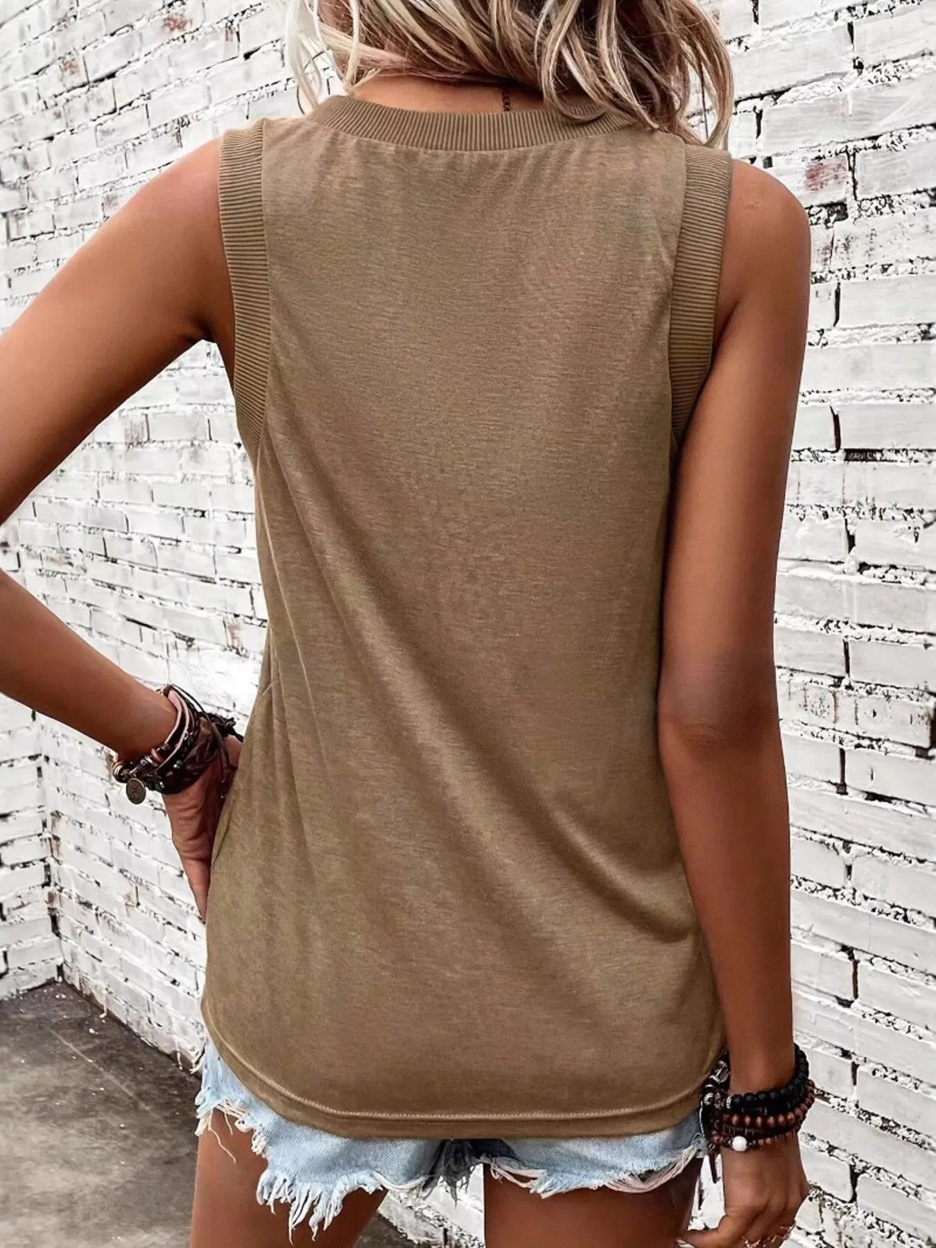 Breathable V - Neck Ribbed - Band Tank Top - Crowned Energy CO.