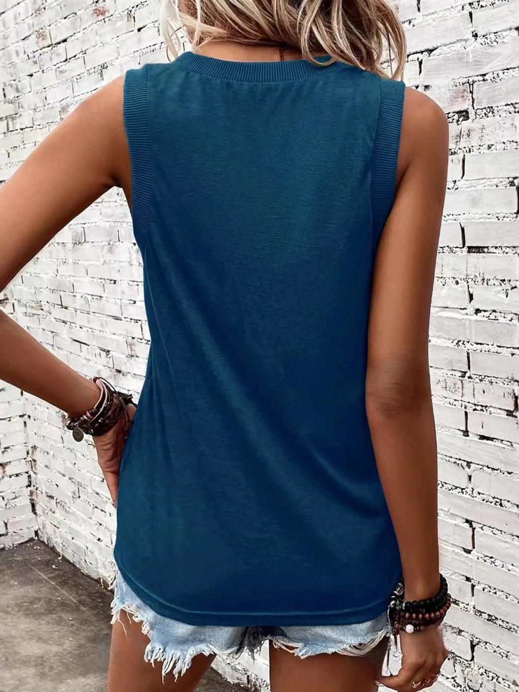 Breathable V - Neck Ribbed - Band Tank Top - Crowned Energy CO.