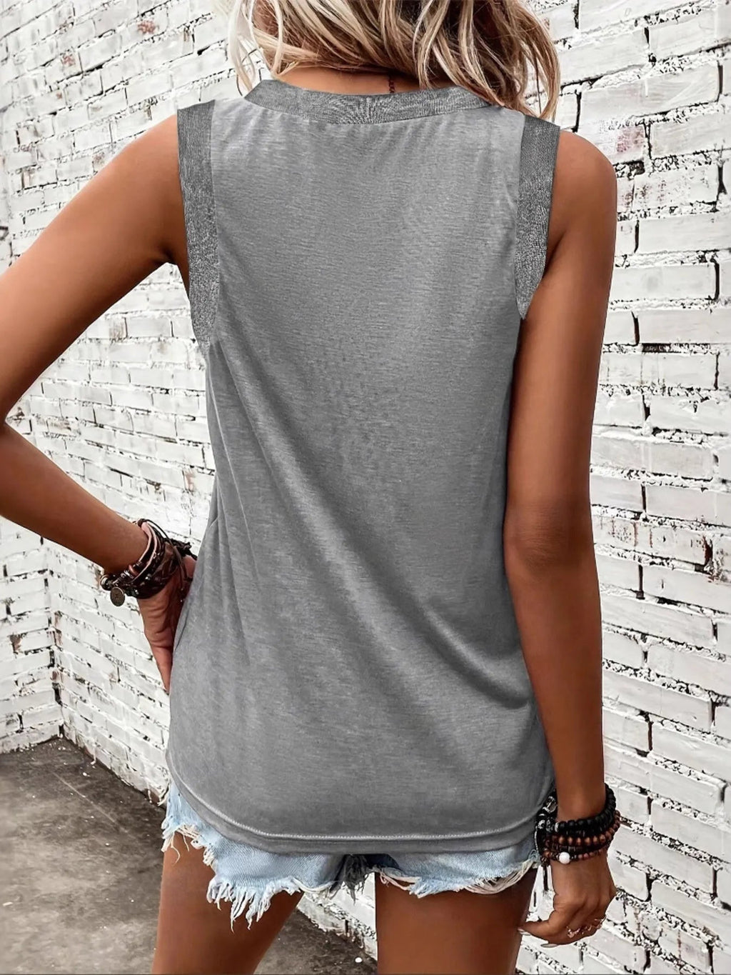 Breathable V - Neck Ribbed - Band Tank Top - Crowned Energy CO.