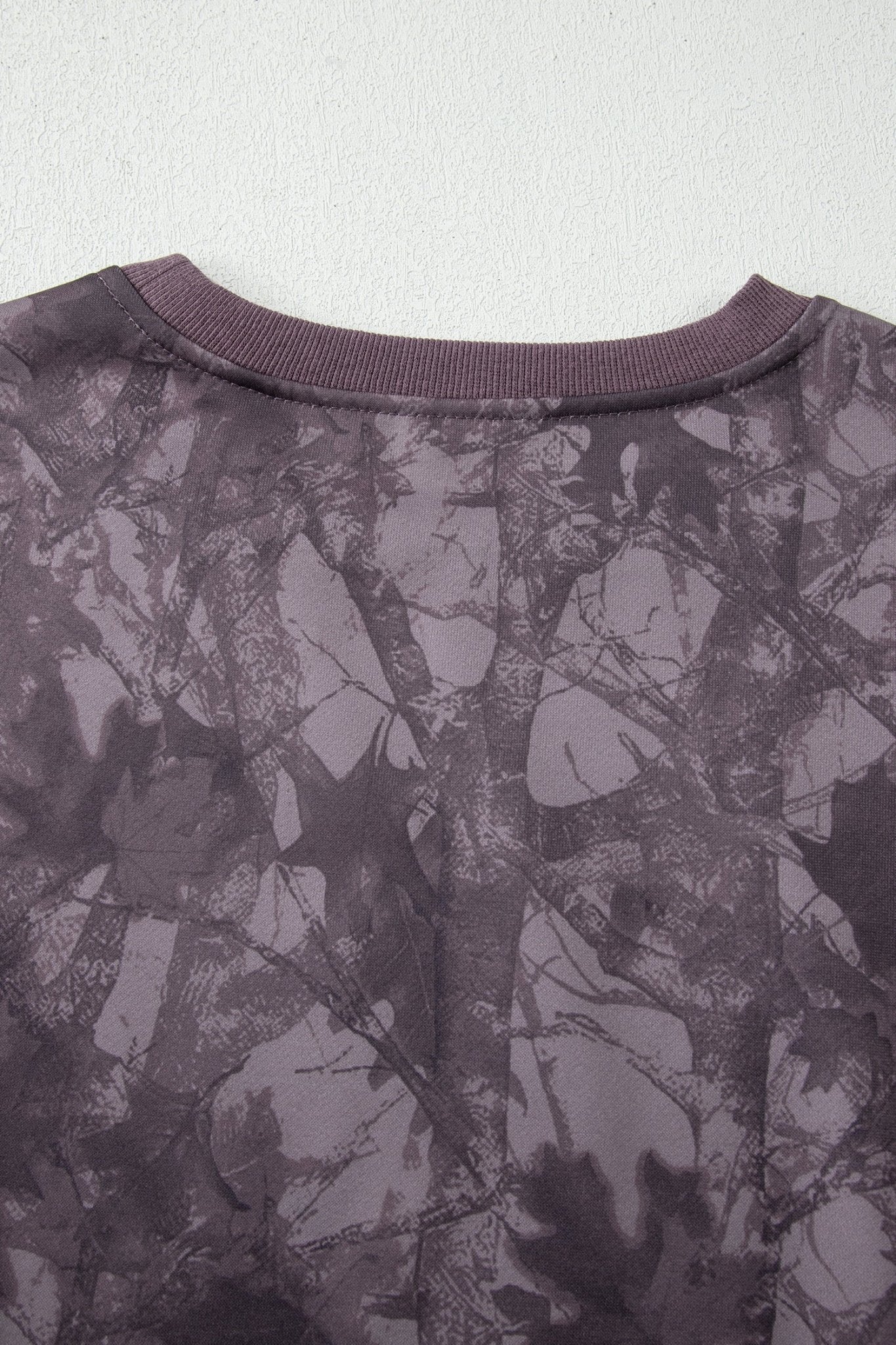 Brown Abstract Woodland Camo Print Baggy Pullover Drawstring Shorts Set - Crowned Energy CO.