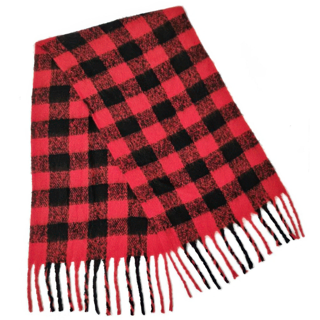 Crowned Energy CO. Red CCWHOLESALECLOTHING Scarf Buffalo Plaid Scarf