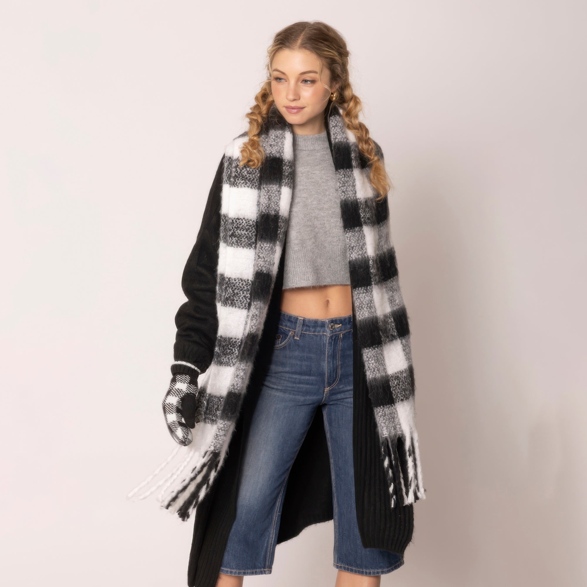 Crowned Energy CO. Red CCWHOLESALECLOTHING Scarf Buffalo Plaid Scarf