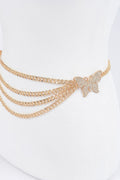 Butterfly Buckle Layered Chain Belt - Crowned Energy CO.