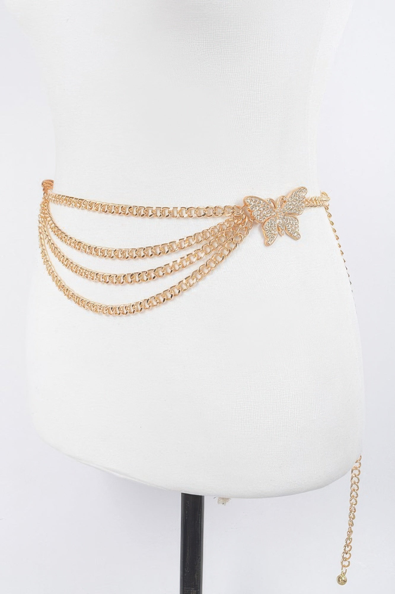 Butterfly Buckle Layered Chain Belt - Crowned Energy CO.