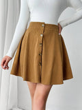 Crowned Energy CO. Caramel / S Trendsi Skirt Buttoned Mini Skirt