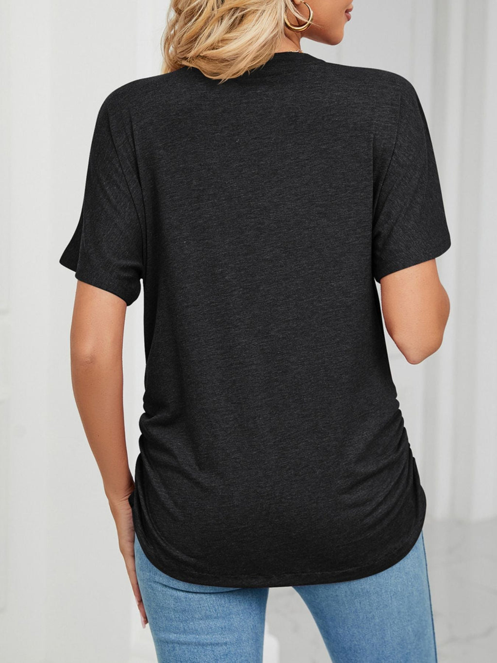 Casual V - Neck Short Sleeve T-Shirt - Crowned Energy CO.