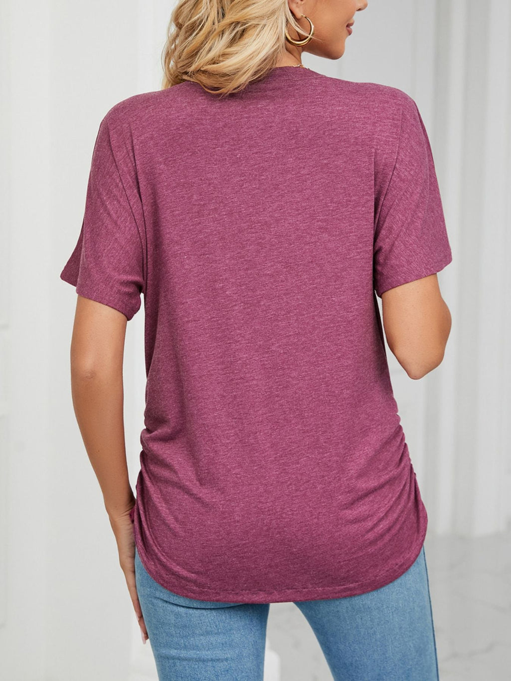 Casual V - Neck Short Sleeve T-Shirt - Crowned Energy CO.