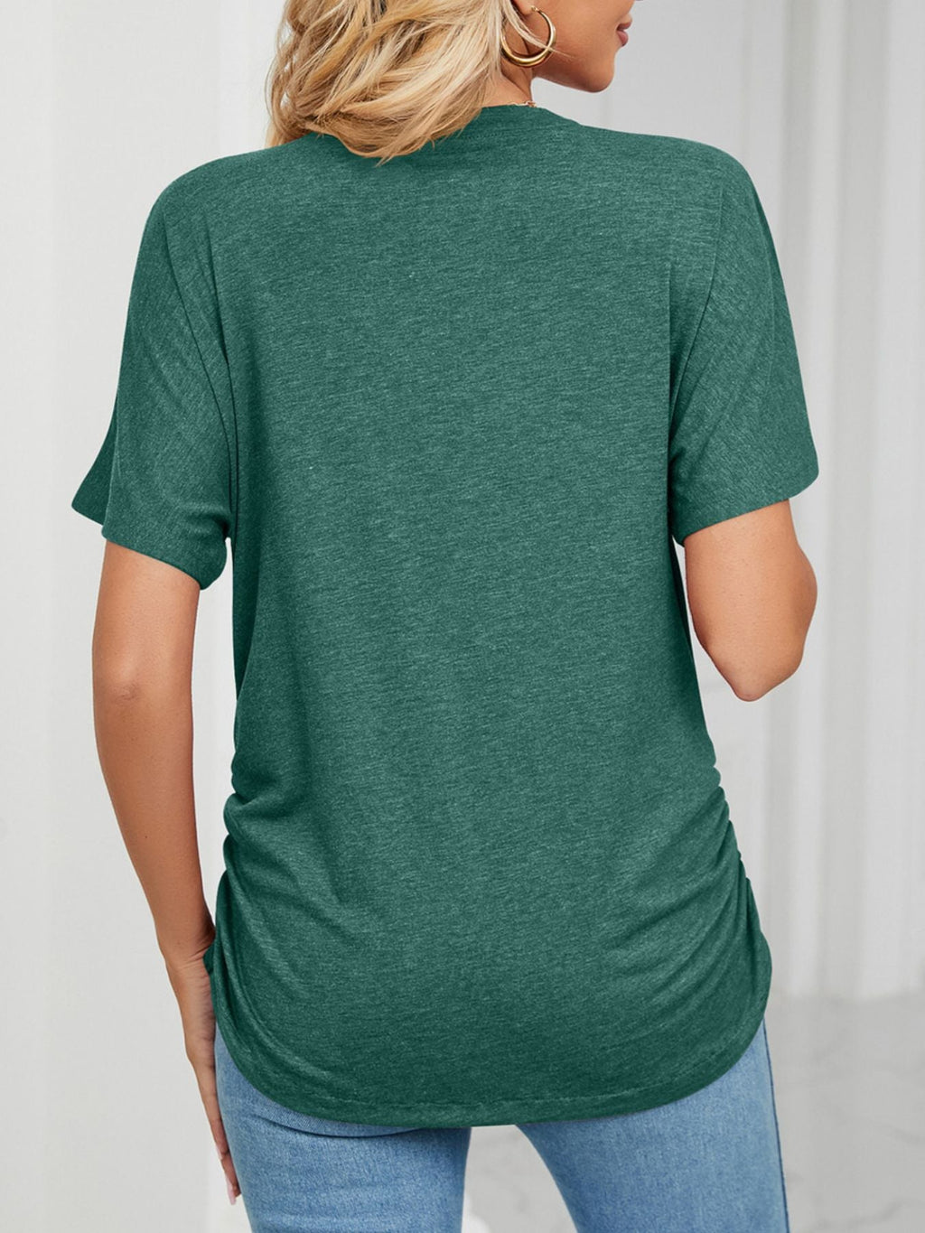 Casual V - Neck Short Sleeve T-Shirt - Crowned Energy CO.