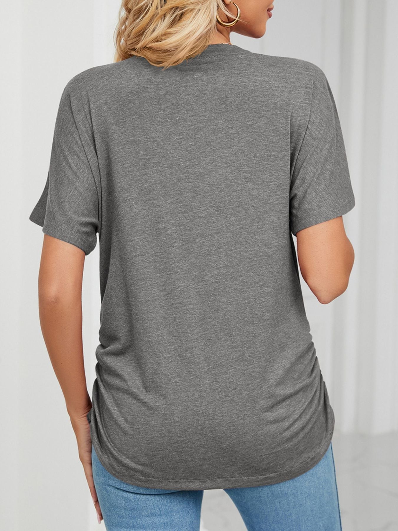Casual V - Neck Short Sleeve T-Shirt - Crowned Energy CO.