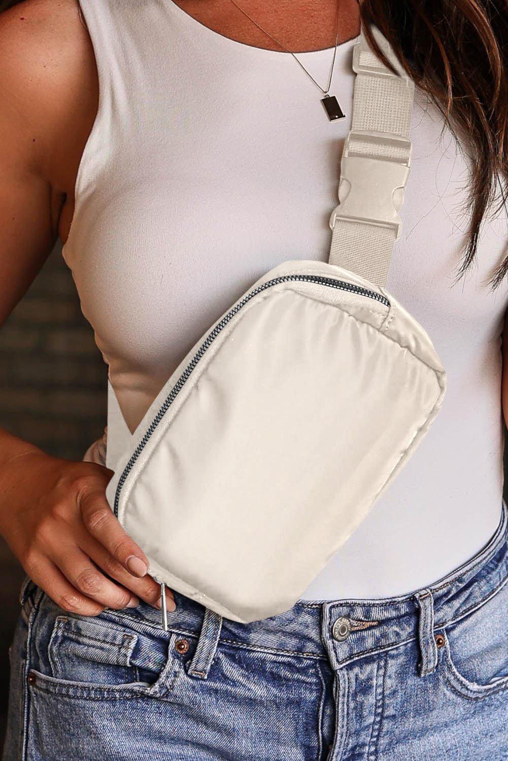 Casual Waterproof Zipped Crossbody Chest Bag 20*5*14cm - Crowned Energy CO.