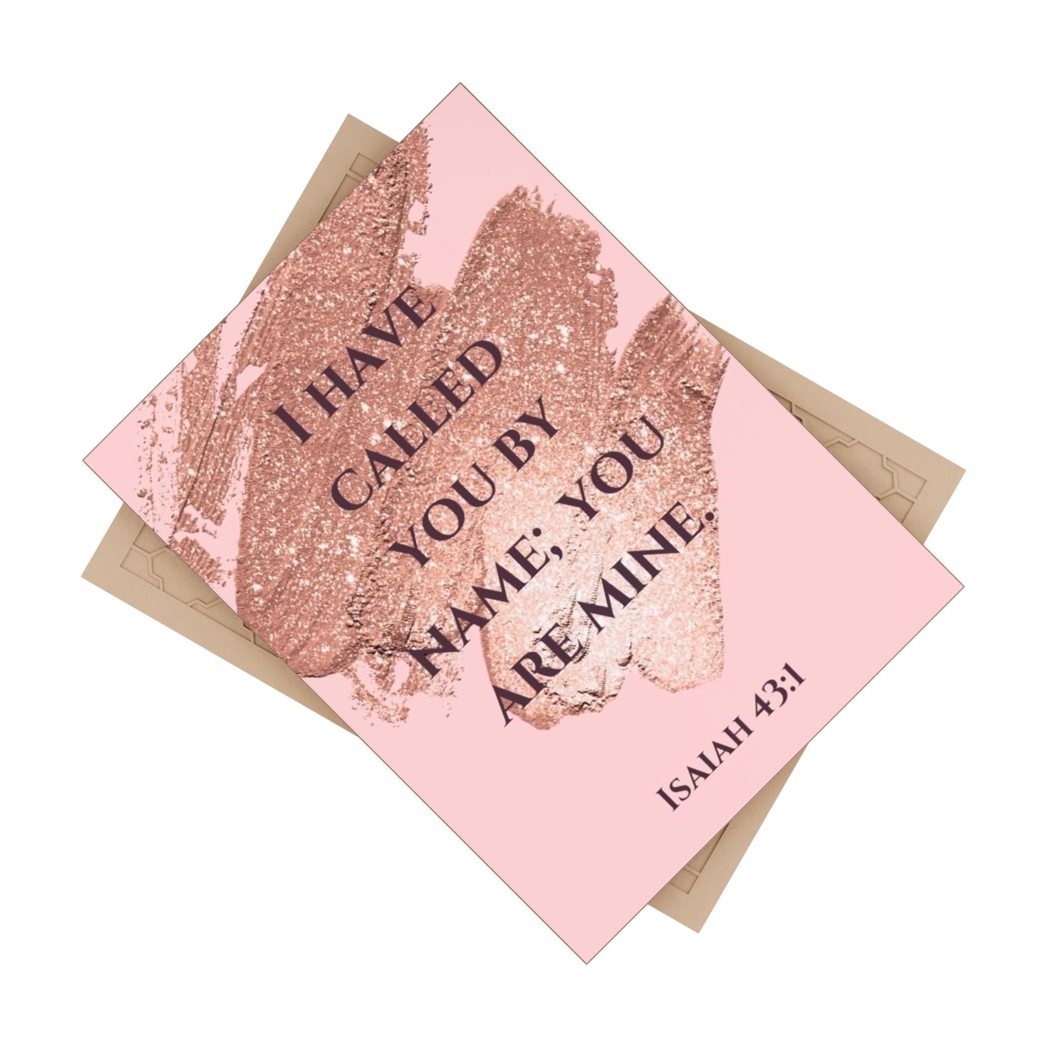 Ceramic Tile — "I Have Called You By Name; You Are Mine" (Isaiah 43:1) Pink Rosebrush Scripture Decor - Crowned Energy CO.