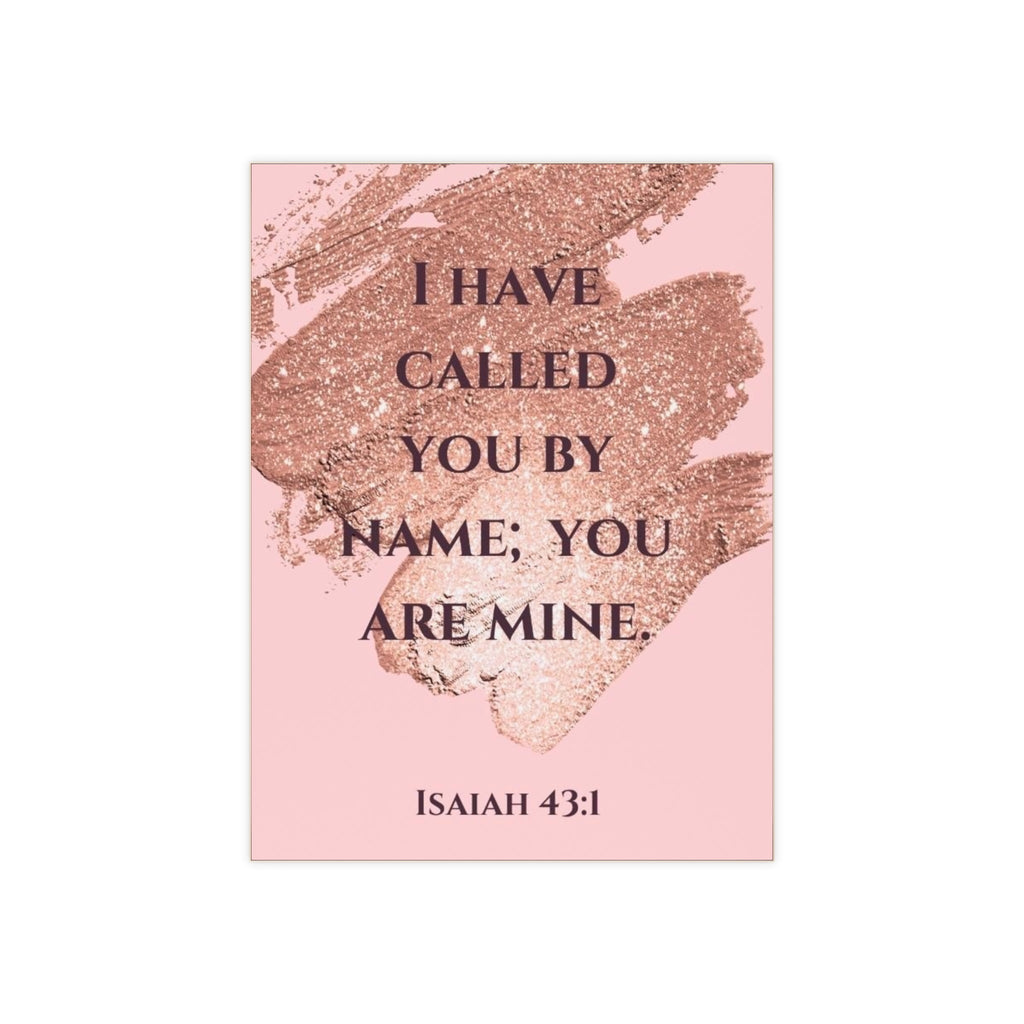 Ceramic Tile — "I Have Called You By Name; You Are Mine" (Isaiah 43:1) Pink Rosebrush Scripture Decor - Crowned Energy CO.