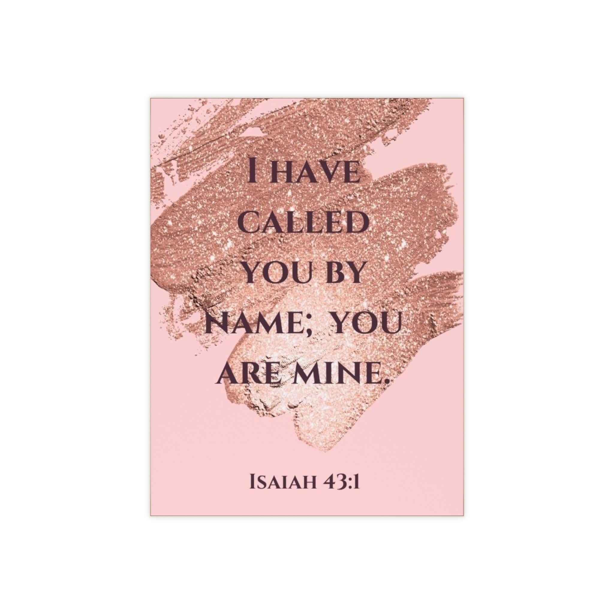 Ceramic Tile — "I Have Called You By Name; You Are Mine" (Isaiah 43:1) Pink Rosebrush Scripture Decor - Crowned Energy CO.