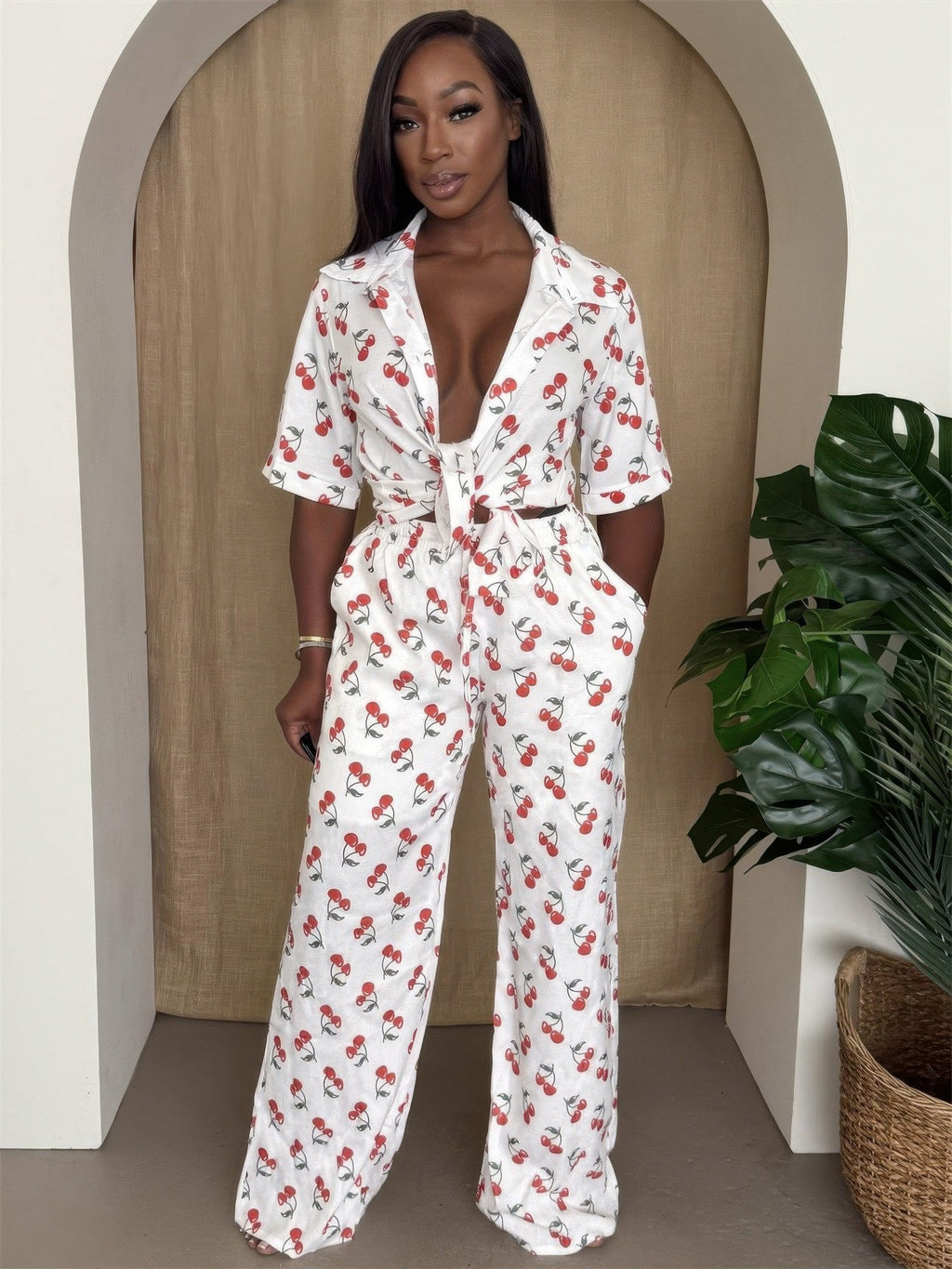 Crowned Energy CO. S ENDLESS MOON OUTFIT SET Cherry Pop Wide-leg Set