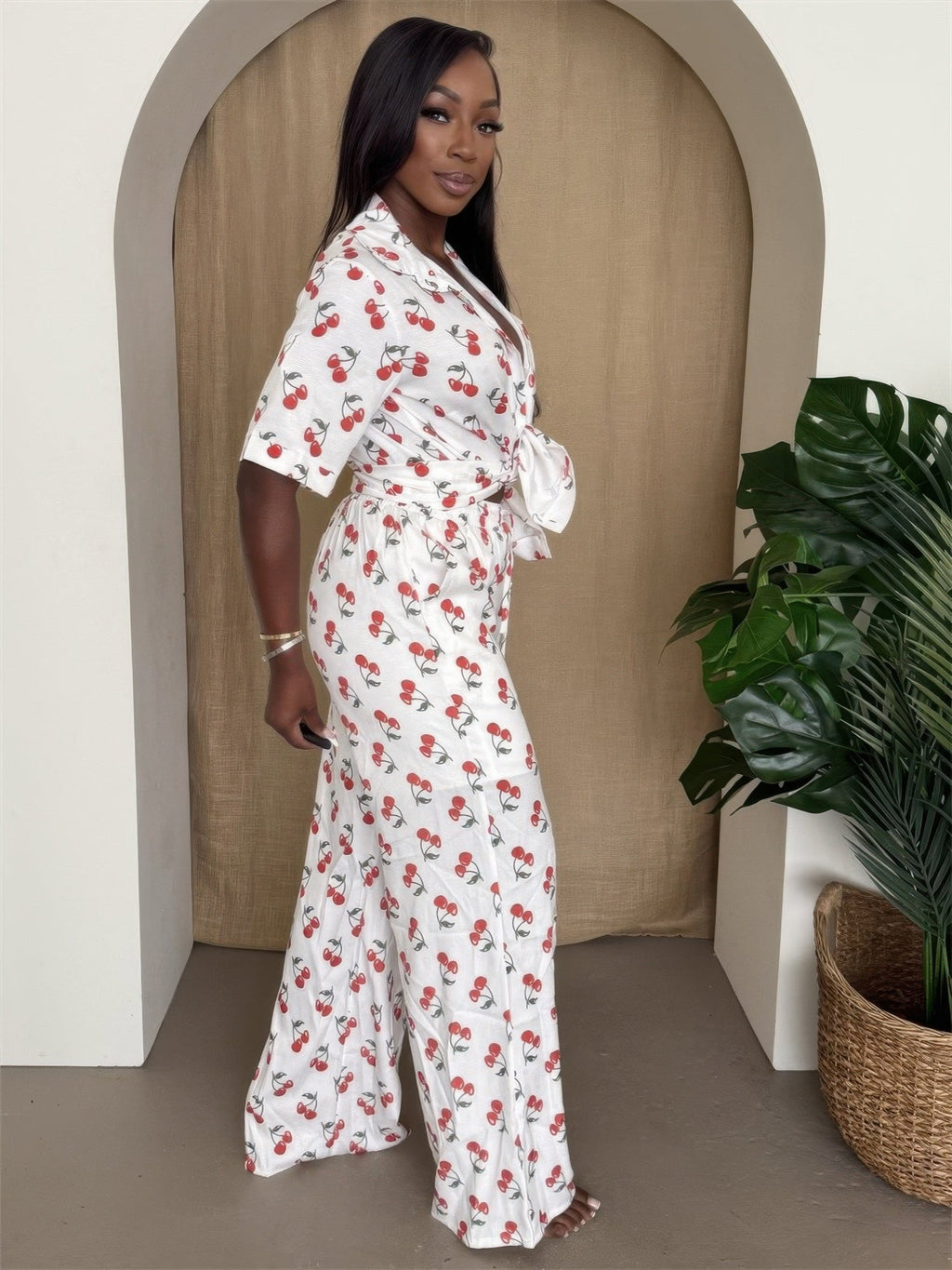 Crowned Energy CO. S ENDLESS MOON OUTFIT SET Cherry Pop Wide-leg Set