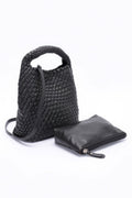 Crowned Energy CO. Black HD ACCESSORIES Shoes & Bags/Crossbody Bags Chic Weave Set Clutch