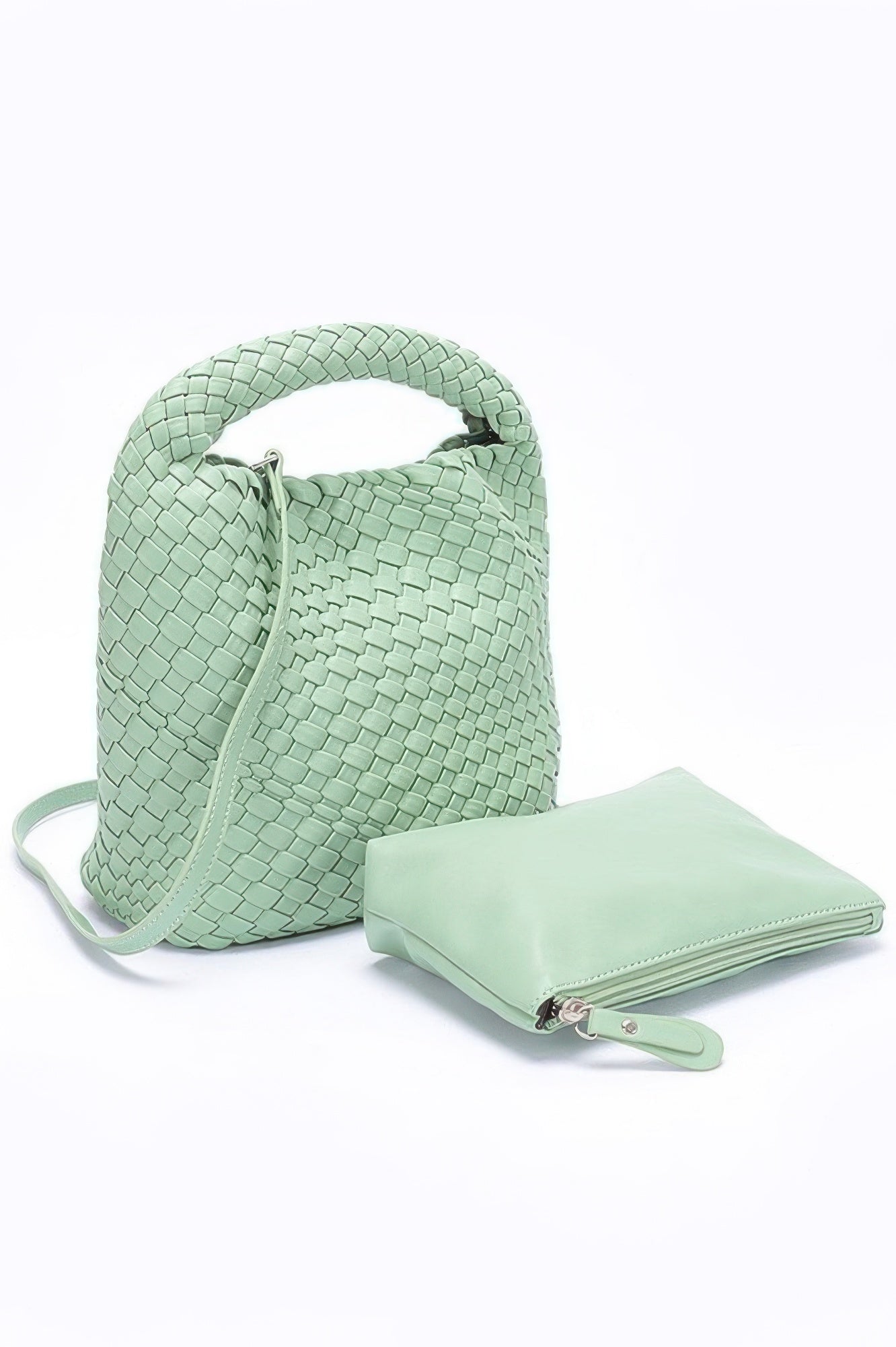 Crowned Energy CO. Mint HD ACCESSORIES Shoes & Bags/Crossbody Bags Chic Weave Set Clutch