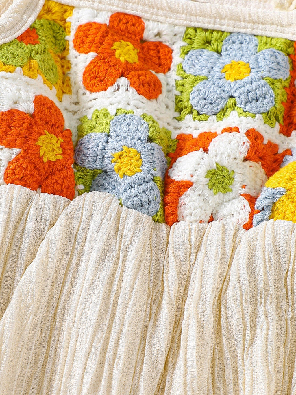 Children's Crochet Ruffle Trim Jumpsuit - Crowned Energy CO.